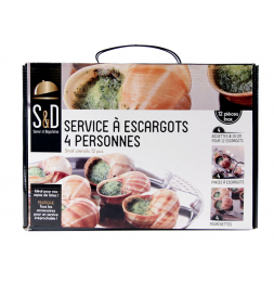 Service à escargots 4 personnes - Incluant assiettes, pinces et fourchettes à escargots