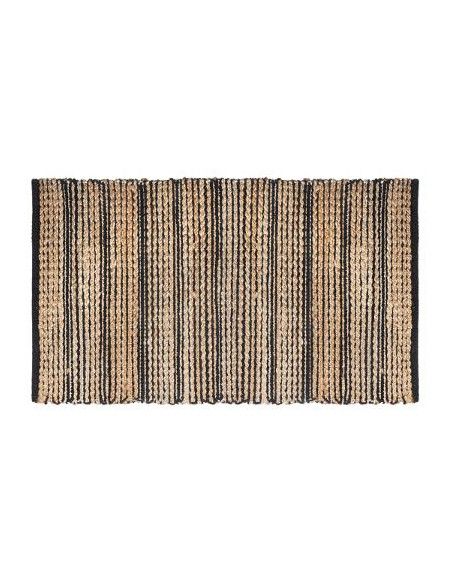 Tapis en jute et coton - Noir et marron - 140 x 70 cm