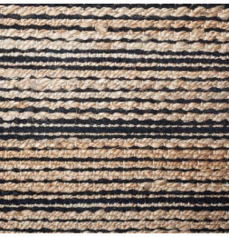 Tapis en jute et coton - Noir et marron - 140 x 70 cm