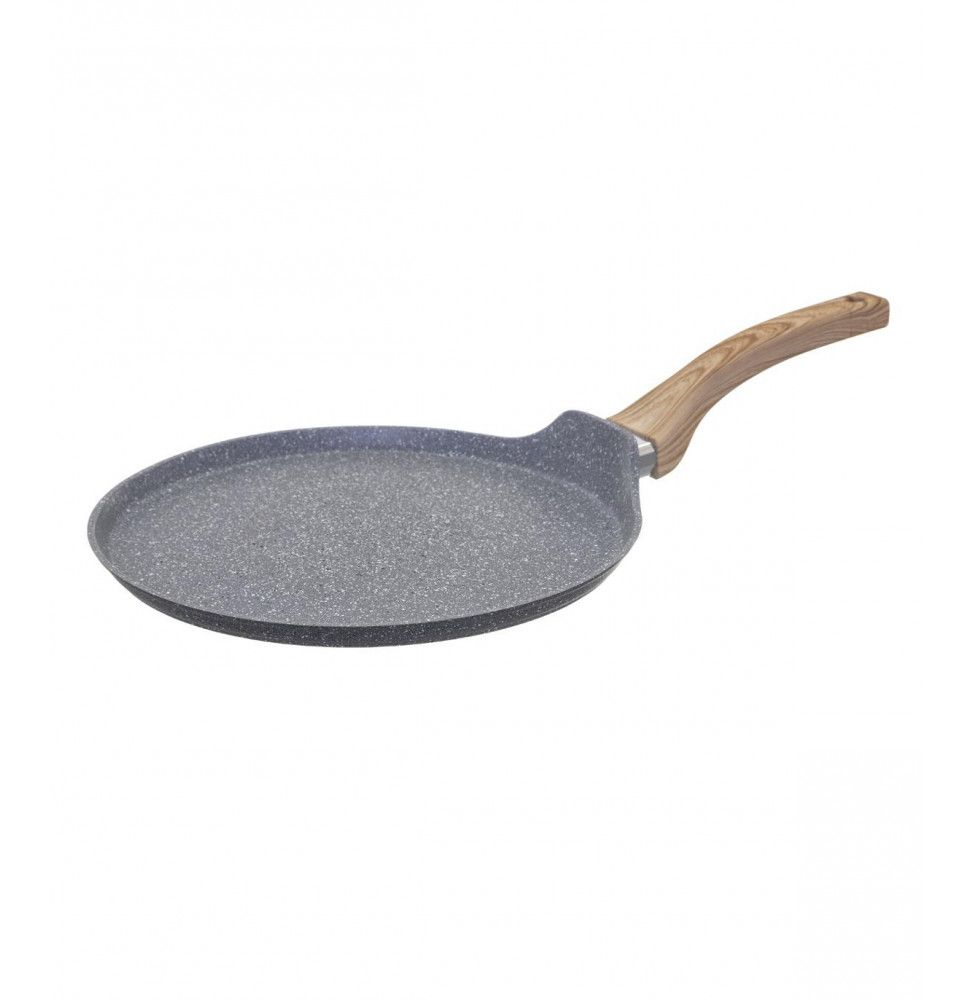 Crêpière en aluminium - D. 28 cm - Effet pierre grise