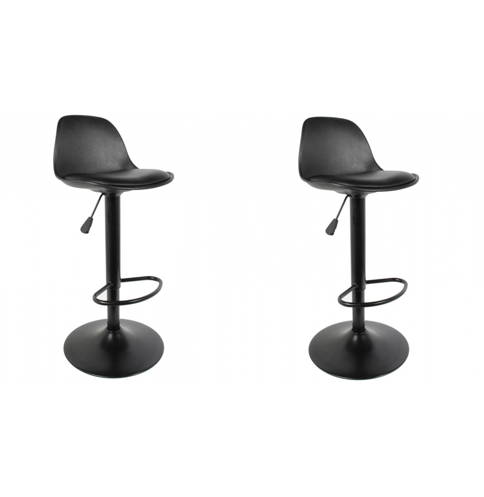 Lot de 2 chaises de bar - Isak - H 104 cm - Noir