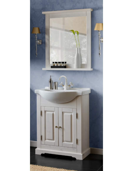 Ensemble meuble vasque + miroir - Bois - 65 cm - Romantic nowy