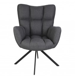 Fauteuil pivotant Washington - L 72 x P 67 x H 88 cm - Gris