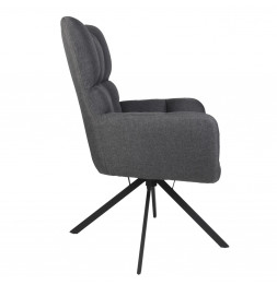 Fauteuil pivotant Washington - L 72 x P 67 x H 88 cm - Gris