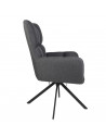 Fauteuil pivotant Washington - L 72 x P 67 x H 88 cm - Gris