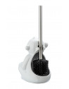 Brosse WC en céramique - Singe aphone - Blanc