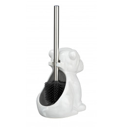 Brosse WC en céramique - Bulldog - Blanc