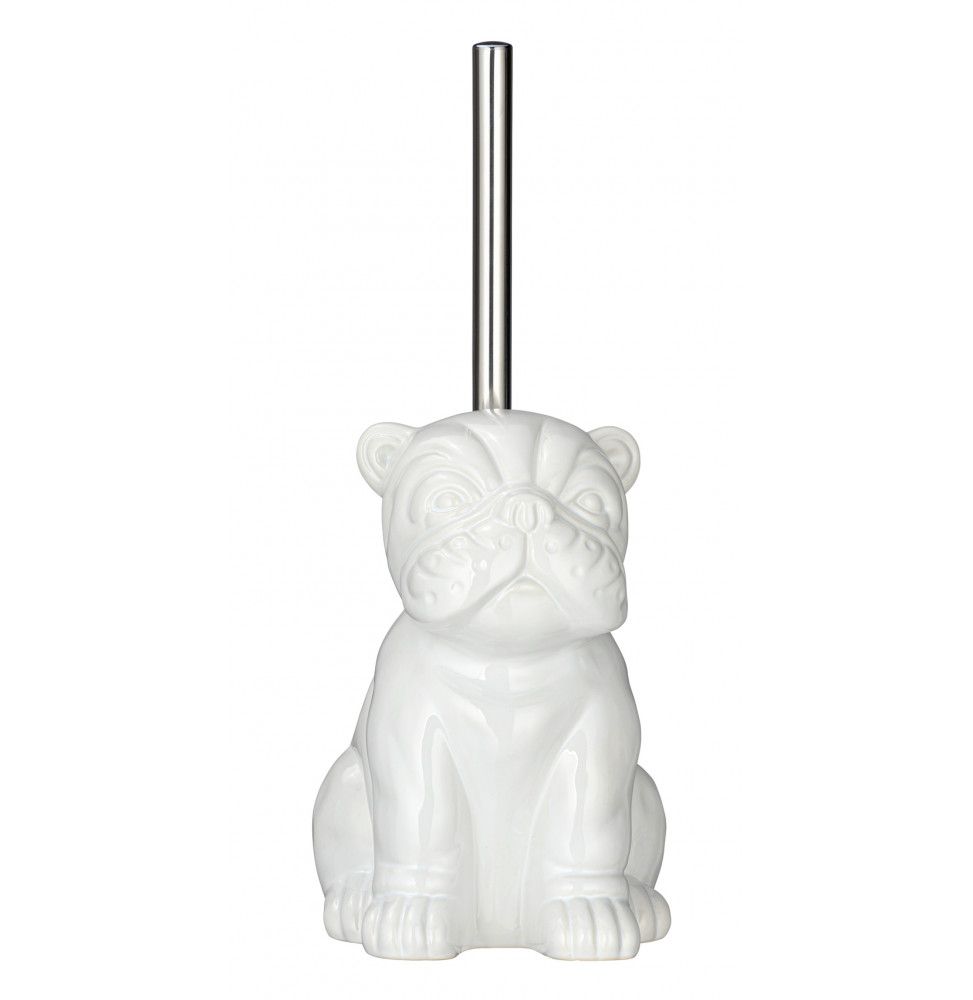 Brosse WC en céramique - Bulldog - Blanc