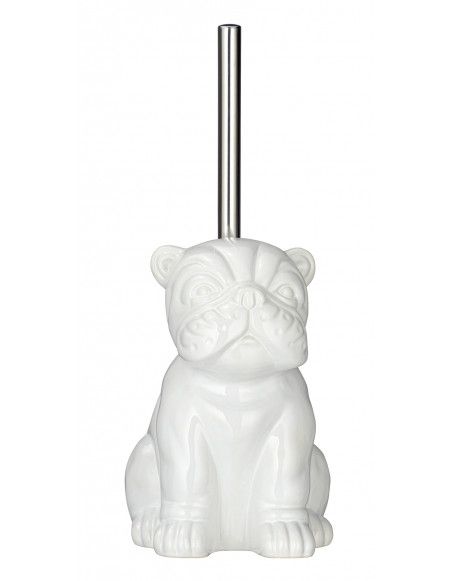 Brosse WC en céramique - Bulldog - Blanc