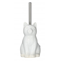 Brosse WC en céramique - Chat - Blanc