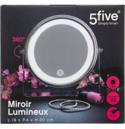 Miroir LED tactile sur pied pivotant