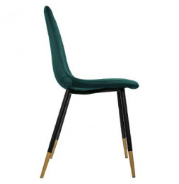 Chaise en velours - Tyka - Vert et doré