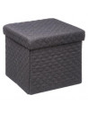 Pouf pliable avec couvercle -  L 31 cm x P 31 cm x H 30 cm - Gris