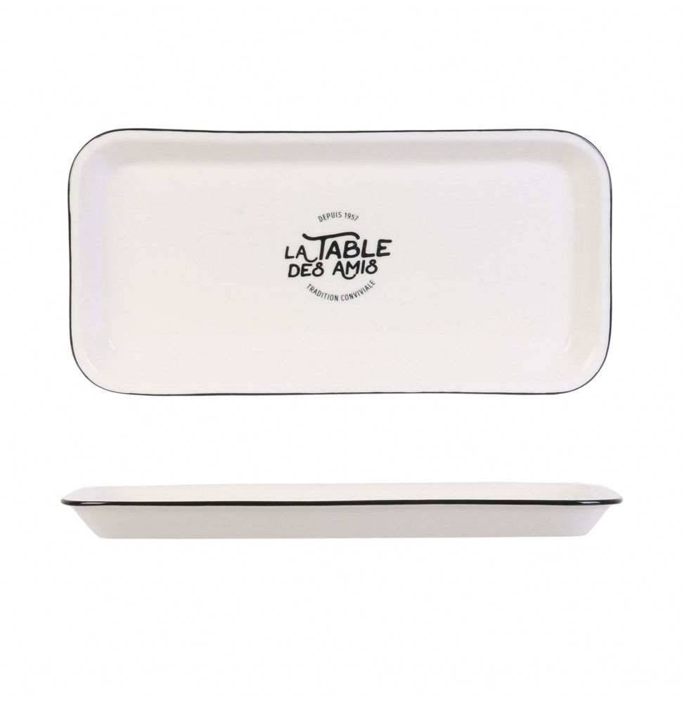 Plat de service - L 34 cm x l 16,5 cm - Blanc