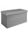 Banc coffre - Velours - Giulia - L 76 cm x 38 x 38 cm - Gris