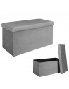 Banc coffre - Velours - Giulia - L 76 cm x 38 x 38 cm - Gris