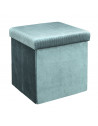 Pouf coffre - Velours - Giulia - L 76 cm x 38 x 38 cm - Bleu