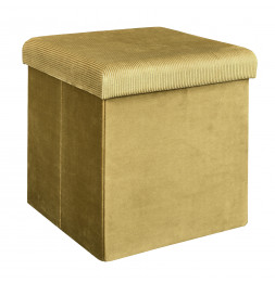 Pouf coffre - Velours - Giulia - L 76 cm x 38 x 38 cm - Jaune