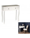 Console en bois - L 80 x l 30 cm x H 78 cm - Victoria - Blanc