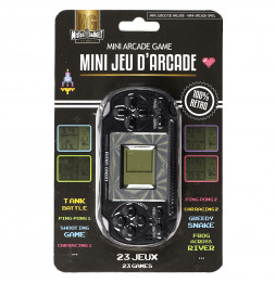 Mini console arcade - 23 jeux - L 10 cm x l2,4 cm x H 4,5 cm - Noir