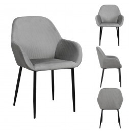 Fauteuil - L 63 cm x l 66 cm x H 76 cm - Giulia - Gris