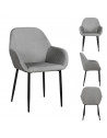 Fauteuil - L 63 cm x l 66 cm x H 76 cm - Giulia - Gris