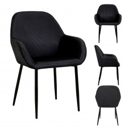 Fauteuil - L 55.7 cm x l 59.2 cm x H 85 cm - Giulia - Noir