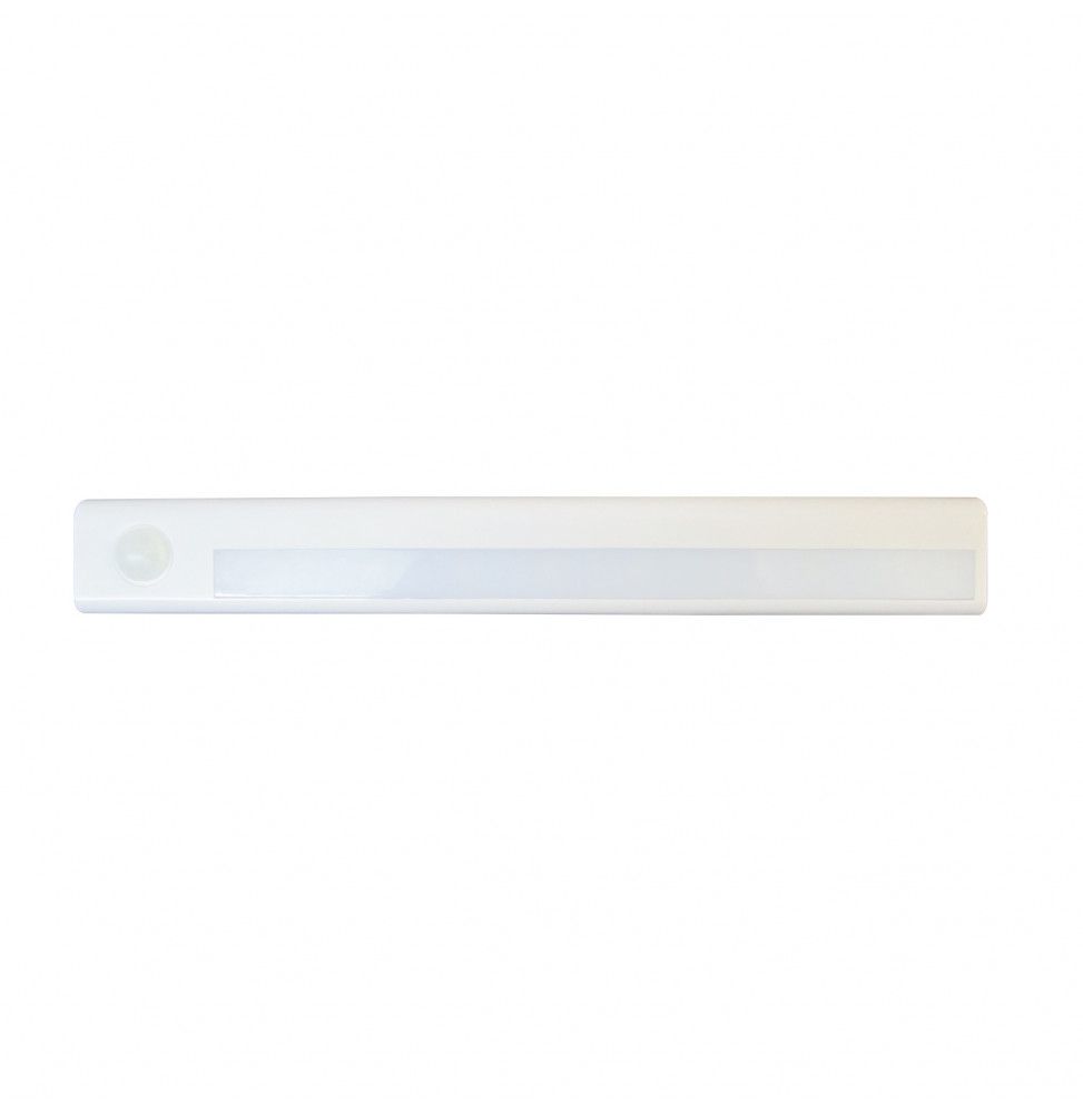 Détecteur de mouvement avec réglette - 8 LED - L 23,6 cm x H 3,1 - Blanc