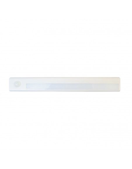 Détecteur de mouvement avec réglette - 8 LED - L 23,6 cm x H 3,1 - Blanc