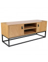 Meuble TV en bois - L 117 x l 39 cm - Noir