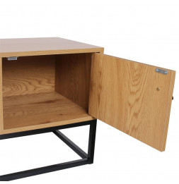 Meuble TV en bois - L 117 x l 39 cm - Noir