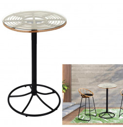 Table haute - L 65 x l 65 cm - Verre