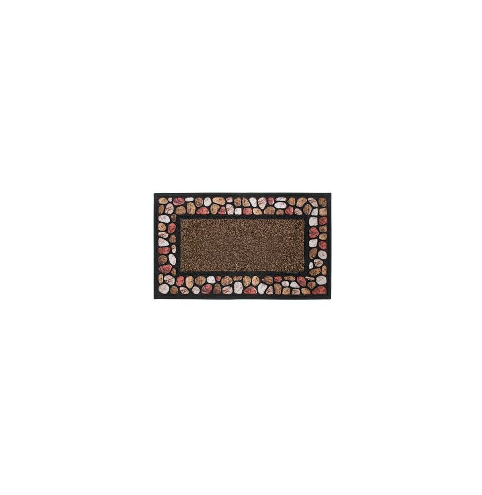 Tapis rectangulaire - L 75 x 45 cm - PVC - Cailloux