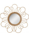 Miroir rond Fleur en rotin  - D 38 cm - Beige