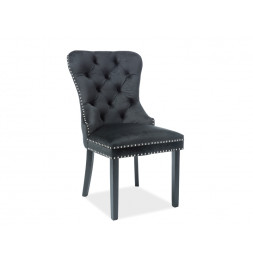 Chaise en velours - August - L 56 x l 45 cm - Noir