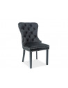 Chaise en velours - August - L 56 x l 45 cm - Noir