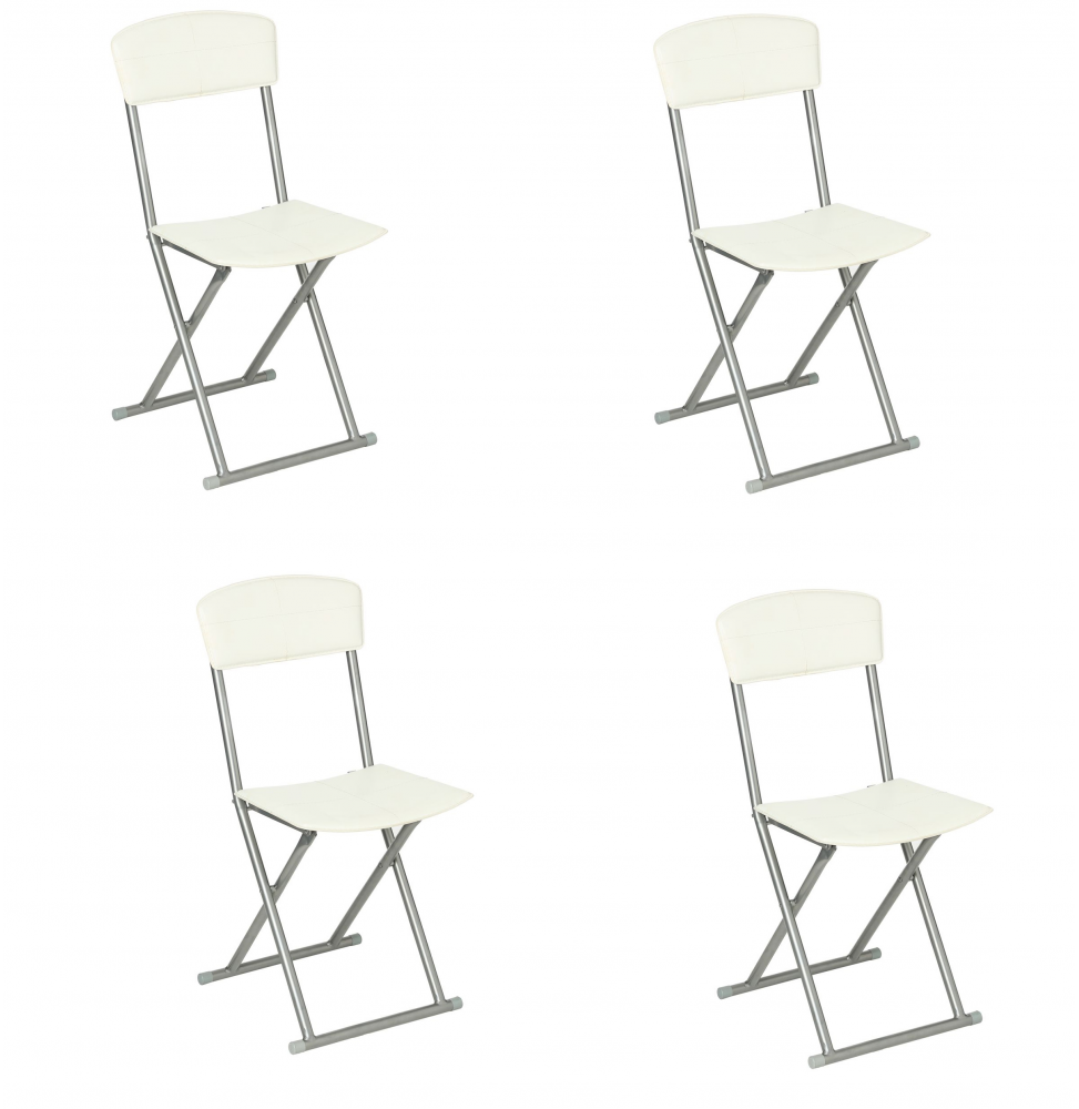 Chaise pliante - Lot de 4 - Crème