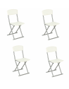 Chaise pliante - Lot de 4 - Crème