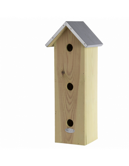 Nichoir vertical pour moineaux - L 17 x l 19,5 x H 51 cm - Bois de pin