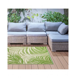 Tapis de jardin réversible - L 241 x l 151,5 cm - Jungle - Vert