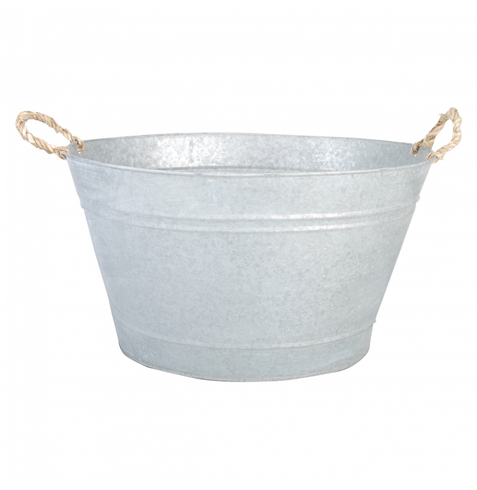 Bassine de jardin - L 38,4 x l 47,5 x H 26,2 cm - Zinc