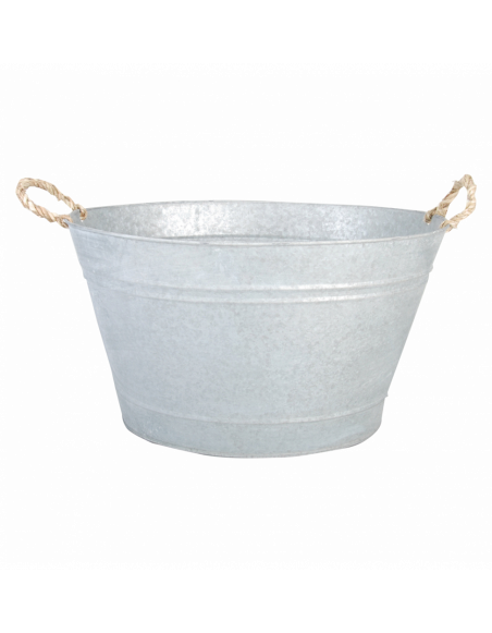 Bassine de jardin - L 38,4 x l 47,5 x H 26,2 cm - Zinc