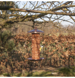 Mangeoire à oiseaux - D 16,5 cm x H 30,5 cm - Plaqué cuivre