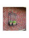 Porte plantes mural pliant - L 44 x l 23,7 x H 78,5 cm - Noir