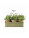 Jardinière murale en métal vieilli - L 13,9 cm x l 43,1 cm x H 37,6 - Vert