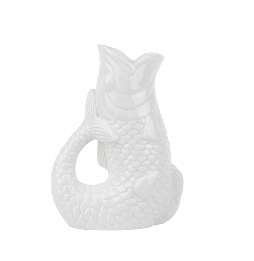 Carafe en porcelaine - 1 L - Poisson - Blanc