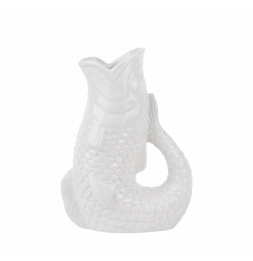 Carafe en porcelaine - 1 L - Poisson - Blanc