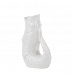 Carafe en porcelaine - 1 L - Poisson - Blanc