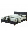 Lit double en velours - Sierra - 160 x 200 cm - Gris