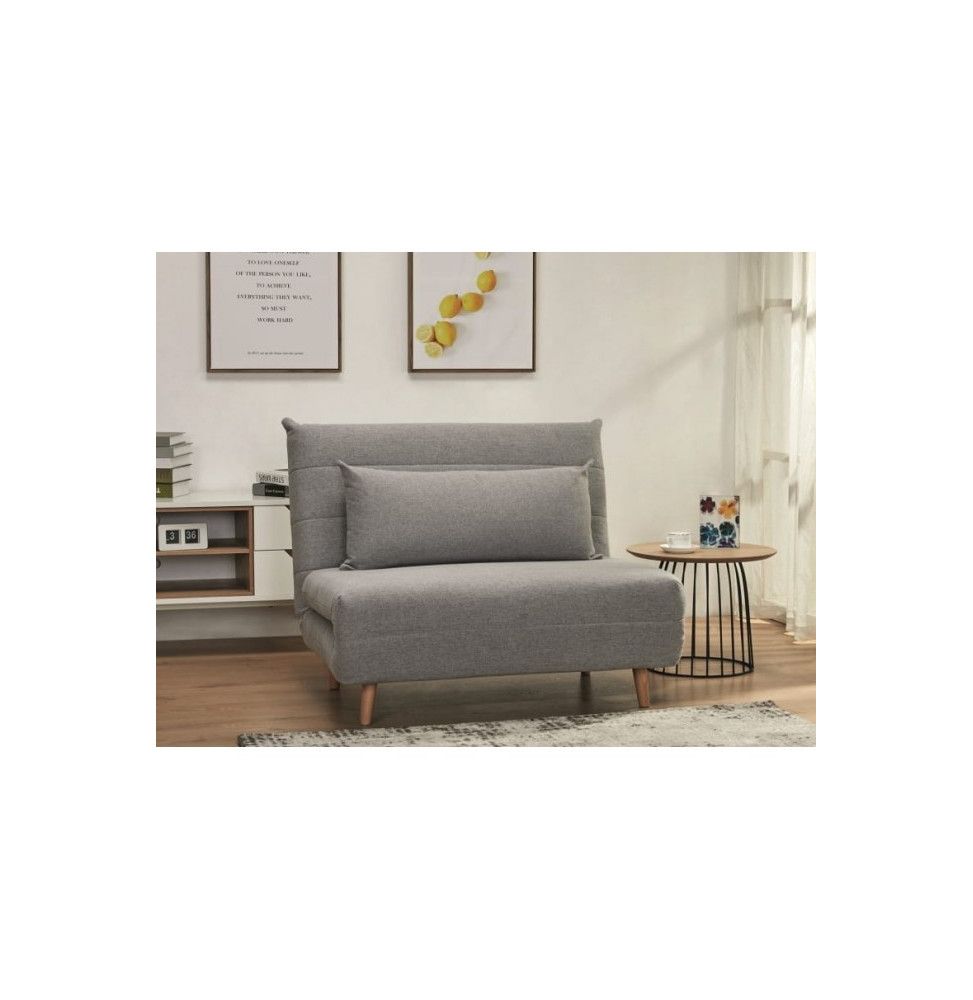 Fauteuil convertible - L 105 x P 90 x H 80 cm - Gris